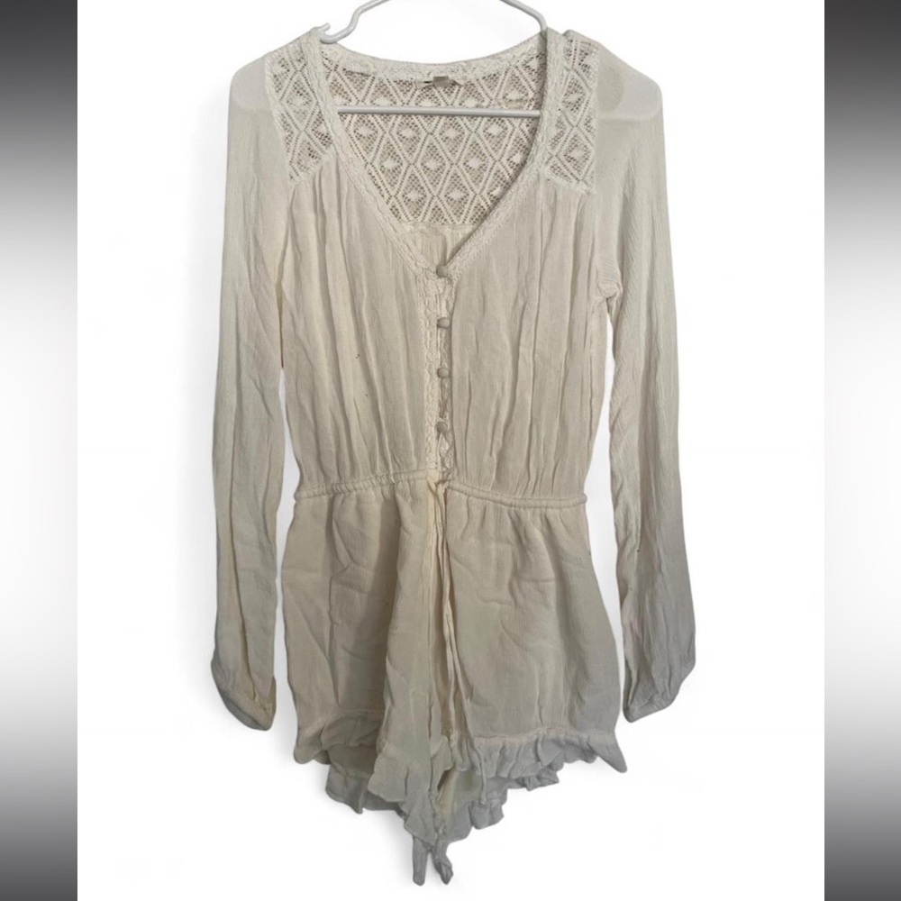 Billabong White Lace Knit Romper
